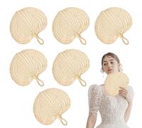 Générique Éventail Portatif En Raffia | Lot De 6 Éventails À Main En Feuilles De Palmier Naturel | Fournitures de Rafle Décoration Murale ou de Table pour Jours Chauds et Fêtes