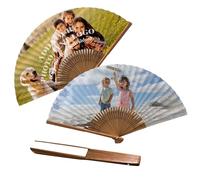 Générique Eventails Personnalisés Avec Texte Photo Éventail Pliant Décoratif à Main Avec Photos Personnalisables pour Spectacles, FêTes, Mariages, Décorations, Cadeaux d'anniversaire (Bambù)