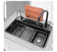 Générique Évier de Cuisine en Acier Inoxydable avec Grille de découpe, Zone de Lavage et de séchage, 3 M:R, dégivrage, Petite étagère de Rangement (30,7 x 18,9)