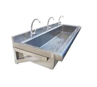 Générique Évier Mural Robuste en Acier Inoxydable Type Auge,Lave-Mains collectif allongé à Usage Professionnel avec dosseret,Évier Multi-postes pour Restaurant, sanitaires publics ou école