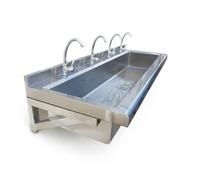 Générique Évier Mural Robuste en Acier Inoxydable Type Auge,Lave-Mains collectif allongé à Usage Professionnel avec dosseret,Évier Multi-postes pour Restaurant, sanitaires publics ou école