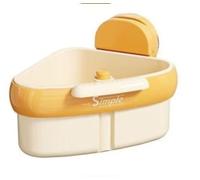 Générique Évier suspendu, panier de vidange avec porte-éponge de robinet et capteur de déchets alimentaires d'angle, capot de poubelle d'évier d'angle pour déchets alimentaires (jaune