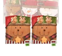 Générique Exhibit Cute Christmas Chair Covers, Christmas Seat Covers for Dining Room Chairs Set of 2/4/6, Christma Chair Cover, for Living Rooms and Dining Rooms (C,2 Pcs)