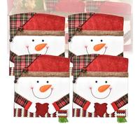 Générique Exhibit Cute Christmas Chair Covers, Christmas Seat Covers for Dining Room Chairs Set of 2/4/6, Christma Chair Cover, for Living Rooms and Dining Rooms (A,4 Pcs)