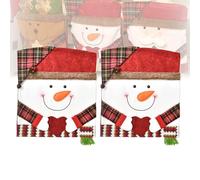 Générique Exhibit Cute Christmas Chair Covers, Christmas Seat Covers for Dining Room Chairs Set of 2/4/6, Christma Chair Cover, for Living Rooms and Dining Rooms (A,2 Pcs)