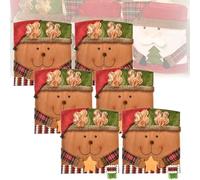 Générique Exhibit Cute Christmas Chair Covers, Christmas Seat Covers for Dining Room Chairs Set of 2/4/6, Christma Chair Cover, for Living Rooms and Dining Rooms (C,6 Pcs)