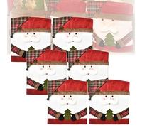 Générique Exhibit Cute Christmas Chair Covers, Christmas Seat Covers for Dining Room Chairs Set of 2/4/6, Christma Chair Cover, for Living Rooms and Dining Rooms (B,6 Pcs)