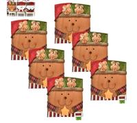 Générique Exhibit Cute Christmas Chair Covers, Christmas Themed Chair Covers, Holiday Chairs Back Coverss Set of 1/2/3/4/6/8, Christmass Seat Coverss for Dining Chairs (Elk,6 Pcs)