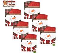 Générique Exhibit Cute Christmas Chair Covers, Christmas Themed Chair Covers, Holiday Chairs Back Coverss Set of 1/2/3/4/6/8, Christmass Seat Coverss for Dining Chairs (Snowman,6 Pcs)