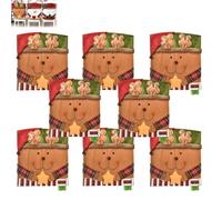 Générique Exhibit Cute Christmas Chair Covers, Christmas Themed Chair Covers, Holiday Chairs Back Coverss Set of 1/2/3/4/6/8, Christmass Seat Coverss for Dining Chairs (Elk,8 Pcs)