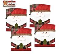 Générique Exhibit Cute Christmas Chair Covers, Christmas Themed Chair Covers, Holiday Chairs Back Coverss Set of 1/2/3/4/6/8, Christmass Seat Coverss for Dining Chairs (Old Man,4 Pcs)