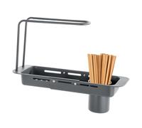 Générique Expandable Slim Drain Basket, Adjustable Drying Rack, Stainless Steel Sink Organizer with Towel Hanger, Kitchen Accessories with Easy Use, Home & Bathroom Storage for Cafe and Hotel