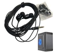 Générique Extra Long Earbuds | 3-Meter Noise Cancelling Headphones with Cord and | Portable Cable Headset in Ear Buds for Traveling, Camping, and Singing for Computer Karaoke