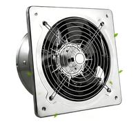 Générique Extracteur D'air Salle De Bain Avec Clapet Anti-Retour,Extracteur Air Chaud Industriel Commercial,Ventilateur Mural Pour Cuisine,Atelier,Magasin,Boîtier En Acier Inoxydable(6 inches)