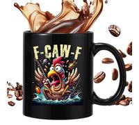 Générique F-CAW-F Coffee Mug - 15oz Chicken Rooster Mug | Ceramic Beverage Cup For Tea Milk Hot Cocoa Wine Juice Beer Birthday Women Men Coworkers Gift