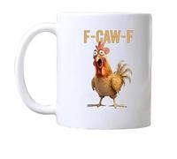 Générique F-Caw-F Coffee Mug,2026 Crazy Chicken 11oz Rooster Coffee Cup, Ceramic Tea Mug, Office & Home Humor Drinkware, Funny holiday gifts for men and women (white-4)