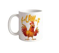 Générique F-Caw-F Funny Chicken Mug, 11oz Fcawf Chicken Rooster Coffee Mugs, Funny Rooster Coffee Cup, Inappropriate Humor Gift, Ceramic Tea Cup for Men Women, Novelty Mugs Gifts Office Home (E)