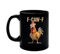 Générique F-Caw-F Funny Chicken Mug, 15OZ Ceramic F Caw F Coffee Mug, Novelty Funny Rooster Coffee Mugs Drinks Cup for Men & Women, Humor Chicken Animal Mugs Drinking Tea Cup (A)