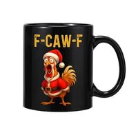 Générique F-Caw-F Funny Chicken Mug, Custom Crazy & Angry Chicken Rooster Caw-F Cup, Gift for Men Women Christmas Holiday, Ideal Present Birthday for Office Worker Friends (H)