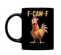 Générique F-Caw-F Funny Chicken Mug, Custom Crazy & Angry Chicken Rooster Caw-F Cup, Gift for Men Women Christmas Holiday, Ideal Present Birthday for Office Worker Friends (C)