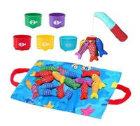 Générique Fabric Fishing Activity Game, 10 in 1, Soft Texture Stacking Vessel Set, Educational Learning Tool, Hand Eye Coordination, Color Matching, Playtime