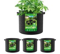 Générique Fabric Grow Bags - Non Woven Plant Growing Bags | GrowingBags with Handles | Vegetable Growing Bâgs | Plant Grow Bâgs | 4X Thickened Non-Woven Plants Fabric Pots Portable GrowingBag