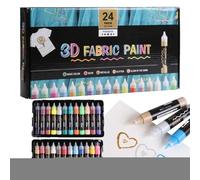 Générique Fabric Paint, Textile Paint, 0.83x4.84 Inches, 30ml Permanent 3d Waterproof 24 Colors, Craft Tool for Adults, Kids, Canvas, Wood, Hat, Decoration, Clothing, Glass and Painting, Multicolor