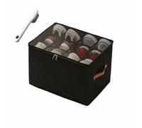 Générique Fabric Shoe Organizer Storage Box,With Adjustable Dividers For Shoe Box,12 Separate Compartments For Boots Heels Sneakers (Black,Set1)