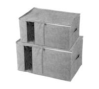Générique Fabric Storage Box - Clothes Organizer for Bedroom | Large Capacity Foldable Design, Clear Window Lid, Quilt Blanket Holder, Shoe Sweater Pillow Container, Wardrobe Toy Organizer for Home