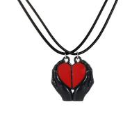 Générique Fabricant de mode Pendentif en forme de cœur en forme de cœur pour couple collier en chaîne d’amour femmes