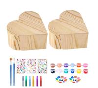 Générique Fabriquez votre propre boîte à bijoux, peignez votre propre boîte à bijoux en bois | Coffret Arts et Métiers - Kits d'artisanat de au trésor, décorez la au trésor en forme de cœur, arts et