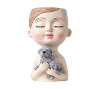 Générique Face Flower Pots - Resin Lady Head Planter, Container with Drainage Hole, Artistic DecorativeVase Supporting Healthy Plant Growth, Elegant Home Garden Display Piece | Indoor Outdoor