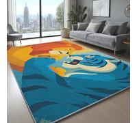 Générique Facile À Entretenir Tapis Dessin Animé Animal ScèNe De Combat Dessous antidérapant Doux Poil Ras Tapis pour Salon Chambre Couloir Chambre d'enfant et Bébé Multicolore, 80 x 120 cm