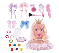 Générique Faire Semblant De Jouer À La De Maquillage - 20 Pièces De Tête De Coiffure pour, Modèle De Cheveux avec Cosmétiques, Jouet D'entraînement De Maquillage pour Filles | Tête De Poup