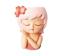 Générique Fairy Head Planter - Girls Face Head Flower Pot, Hand-Painted Resin with Sturdy Drainage Hole, Ethereal Garden Sculpture, Ideal for Indoor Succulents and Professional Workplace Desks