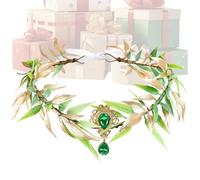 Générique Fairy Headpiece Accessory, Green Flower Headband, Renaissance Cosplay Ornament, Goddess Costume Piece, Festival Party Decoration, Halloween Wedding Prop for Adult Women Girls