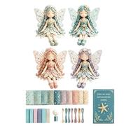Générique Fairy Patch Sewing Kit,Flower Fairies 4pcs Doll Making Supplies,Make 4pcs Winged Fabric Doll,DIY Craft Set for Beginner Crafters, Home Decor Handmade