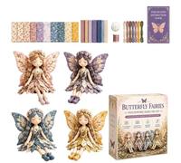 Générique Fairy Patch Sewing Kit,Flower Fairies 4pcs Doll Making Supplies,Make 4pcs Winged Fabric Doll,DIY Craft Set for Beginner Crafters, Home Decor Handmade