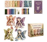 Générique Fairy Patch Sewing Kit,Flower Fairies 4pcs Doll Making Supplies,Make 4pcs Winged Fabric Doll,DIY Craft Set for Beginner Crafters, Home Decor Handmade