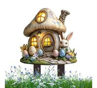 Générique Fairy Tale Forest Mushroom ?ottage Floor Insert, 2D Acryliç Floor Insert, Garden Courtyard Lawn Flower Pot Decoration, Acrylic Easter Cottage for, 1 ?t