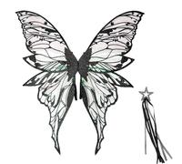 Générique Fairy Wings, Angel Costume Set, Colorful Cosplay Accessories, Butterfly Dress Up, Outfit Kit for Girls Birthday Theme Party Halloween Stage Performance, 31.5x29.45 inches