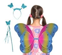 Générique Fairy Wings, Butterfly Hair Hoop Costume Set, 18.9x14.96 inches Cosplay Accessories with Wand, Dress Up Wings for Kids Girls, Parties Birthdays Festivals, Playtime