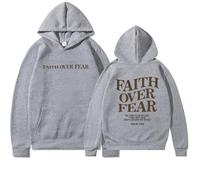 Générique Faith Over Fear Hoodie for Women and Men, Christian Sweatshirt Graphic Religious Bible Verse Sweatshirts Tops Pullover (Light Grey,TTG)