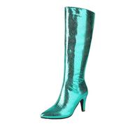 Générique Fall And Winter Fashion High Heeled 35 47 Big Yards Pointed Head par Elegant Tall Women's Boots Bottes De Neige Pour Femmes Imperméables Isolées (Green, 41)