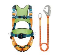 Générique Fall Protection Harness, Full Body Safety Gear, Shock Absorbing Lanyard, 2325g Comfortable Waist Pad Support Belt, Ideal for Outdoor Climbing, Hiking, Roofing Work