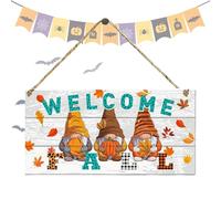 Générique Fall Welcome Sign - Door Signs Wall Decor | Fall Door Decor | GNOME Front Doors Sign | Wooden Signs Wall Art Doors Hanger, Harvest Home Decoration | Wooden Sîgns Walls