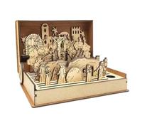 Générique Famille Pâques Présent La Semaine Sainte, Décor De Scène De Résurrection De Pâques, Boîte De La Semaine Sainte De Pâques en Bois, Portable Pop-Up Pâques Resurrection Scene Decor
