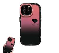 Générique Fangcase Gradient Matte for iPhone Case, Love You & Lucky Smiley Designs, Fangcase Gradient Matte Case, Full-Edge Full Cover Anti-Fall Mobile Phone Cases, for iPhone (for iPhone 16 E,Love)