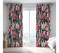 Générique Fantaisie Rideaux Occultant Économie d'Énergie Gris Doux Symétrique Architecture Rideau Doux intimité Rideaux Chambre Microfibre pour Chambre d'enfant 117x137 CM (2 Panneaux)