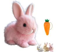 Générique Fanyil Bunny Pal, Fanyil Bunnypal, Bunby - Mon Lapin réaliste interactif, Sauter, contracter et secouer Les Oreilles, Les Jouets à Bunny réalistes pour Les (Rose)